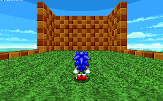 Sonic being blown away.