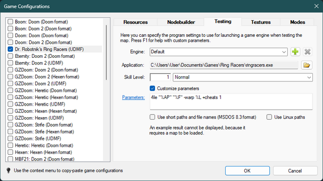 Adding a test profile